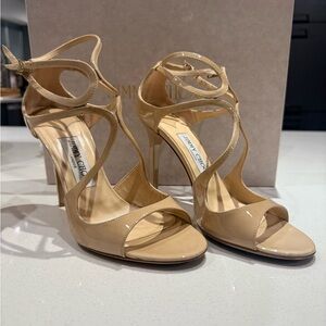 Jimmy Choo Nude Patent Leather Heels